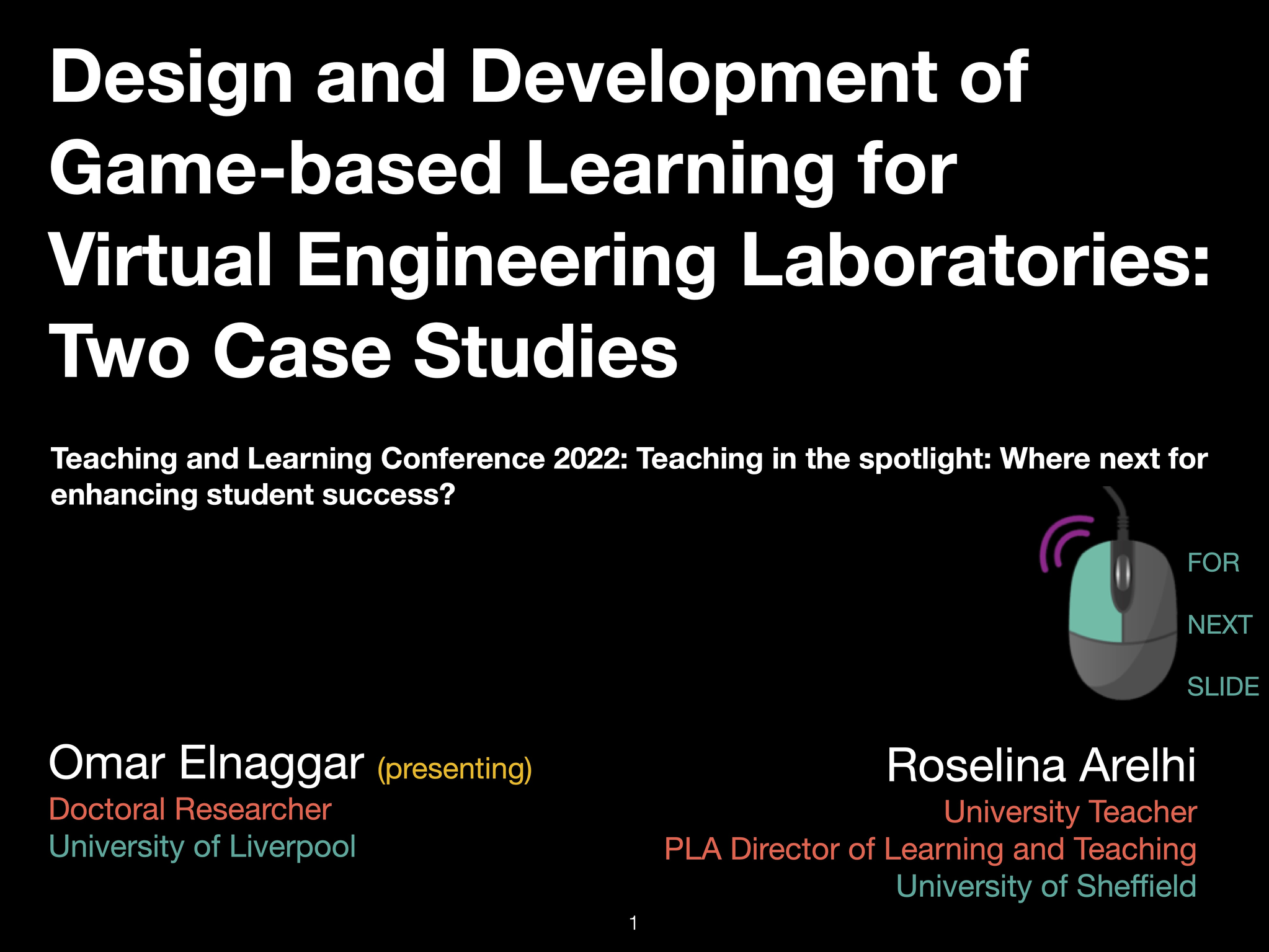 Cover slide: Design and Development of Game-based Learning for Virtual Engineering Laboratories: Two Case Studies.